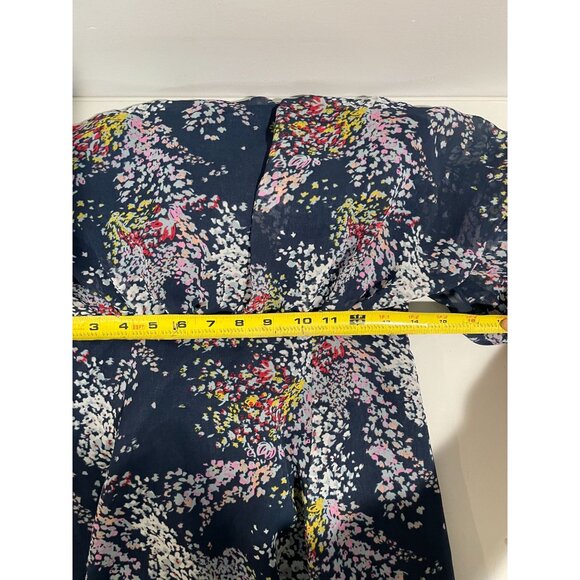 ModCloth Floral A-Line Midi Skirt S Polyester Navy Multicolor Pockets - Picture 10 of 16